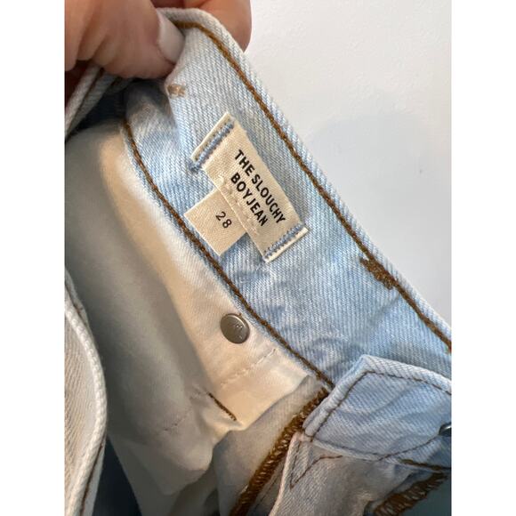 NWT Madewell The Slouchy Boyjean Distressed Wrightlane Light Wash Size: 28 - Picture 8 of 9